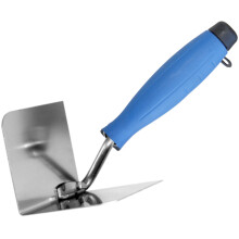 (4,7x2,9 inch / 120x75 mm internal 90°) Stainless Steel Lining, Plastering Trowel - Toolty - External and Internal Angled 120x75mm - Rubber handle - for brickwork, slabing, plastering
