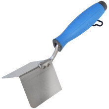 (4,7x2,9 inch / 120x75 mm external 90°) Stainless Steel Lining, Plastering Trowel - Toolty - External and Internal Angled 120x75mm - Rubber handle - for brickwork, slabing, plastering