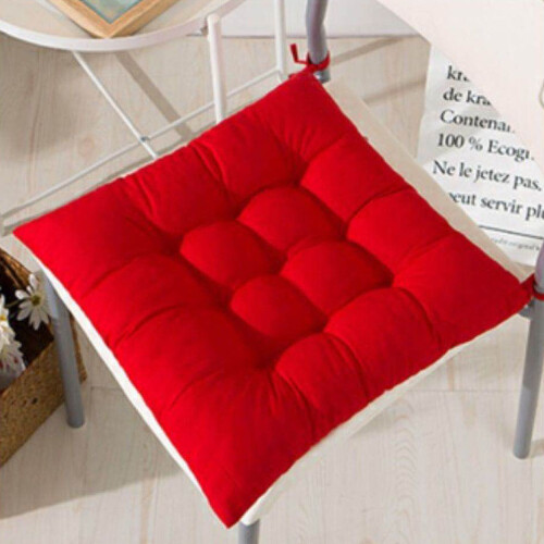 (Red, Set of 4) Seat Pads Chair Pad for Dining Garden Chair Plain