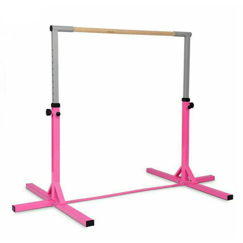 (Pink) Gymnastics Bar Adjustable Horizontal Kip High Bars 1
