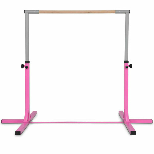 (Pink) Gymnastics Bar Adjustable Horizontal Kip High Bars 2