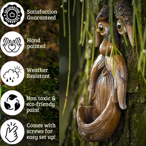Bird Feeder Tree Face Yard Art Decoration Easter Outdoor Tree 2