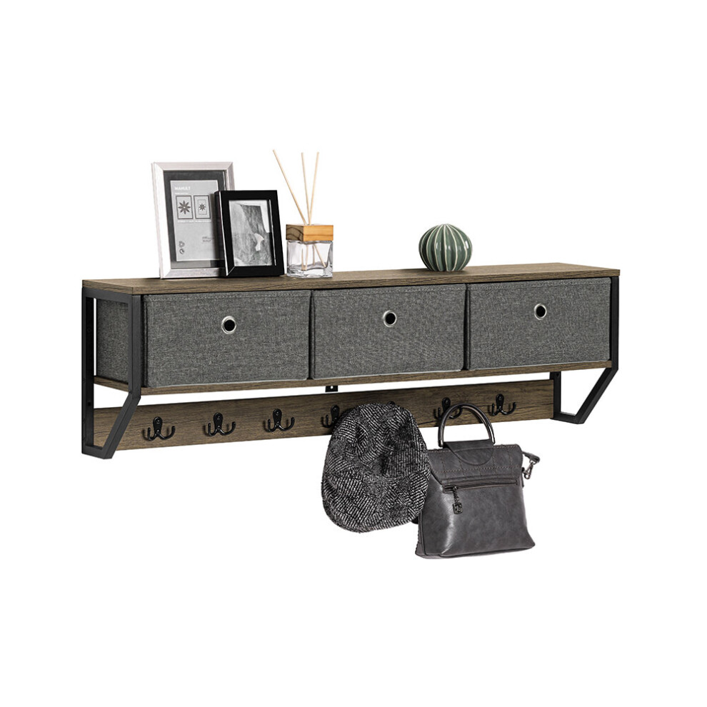 SoBuy FHK26-N, Wall Coat Rack Wall Shelf Wall Storage Cabinet Unit