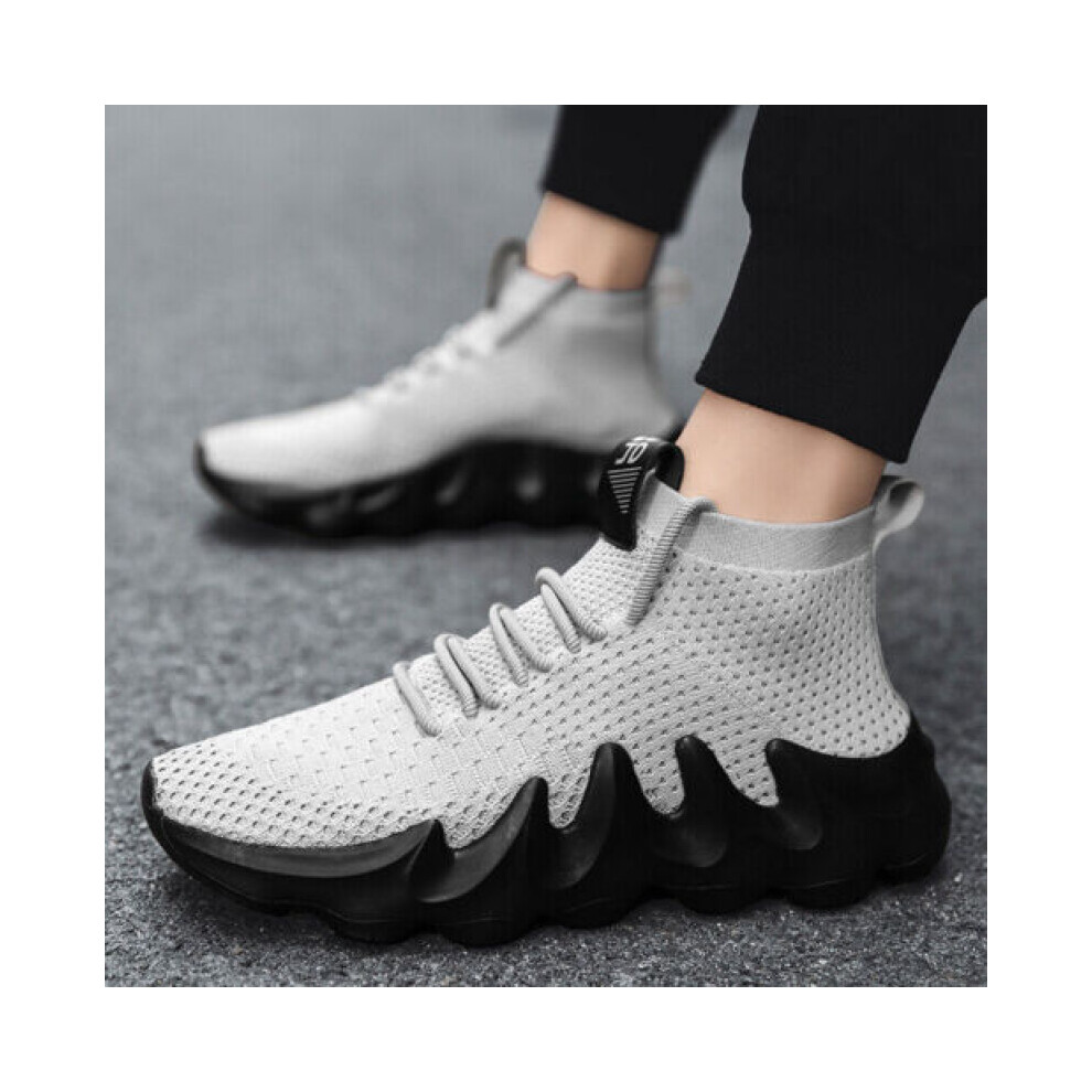 (Gray, UK9.5=EU44) Men's Athletic Running Shoes Gym Jogging Sneakers