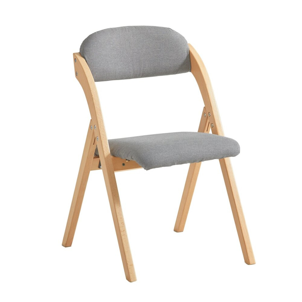 SoBuy FST92-N, Wooden Padded Folding Chair Dining Chair Office Chair, Light Grey
