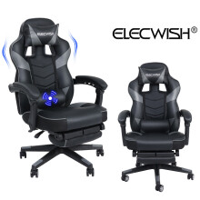 (Grey with massage) Executive Computer Gaming Chair Office Recliner UK