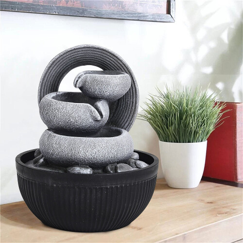 Living And Home Garden Fountain Resin Water Feature with LED Light 1