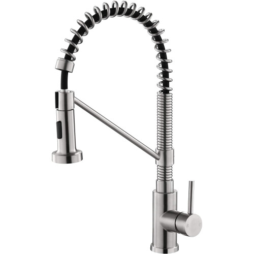 Kitchen Taps, Low Lead Commercial Solid Brass Single Handle Single Lever Pull Down Sprayer Spring Kitchen