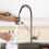 Kitchen Taps, Low Lead Commercial Solid Brass Single Handle Single Lever Pull Down Sprayer Spring Kitchen 8