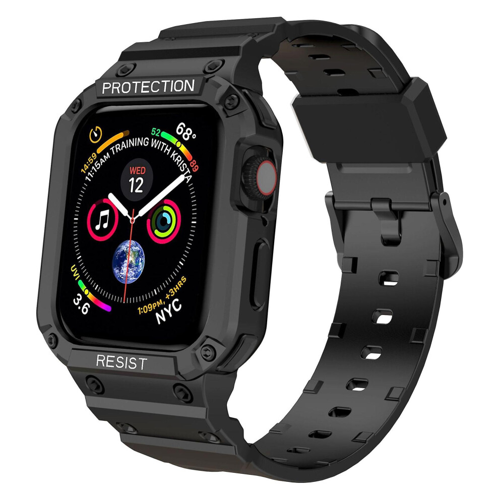 (, 38 40 41Mm) Watch Band Case Shockproof Tpu Band Strap Protective Case For Apple Watch Black 768582210032