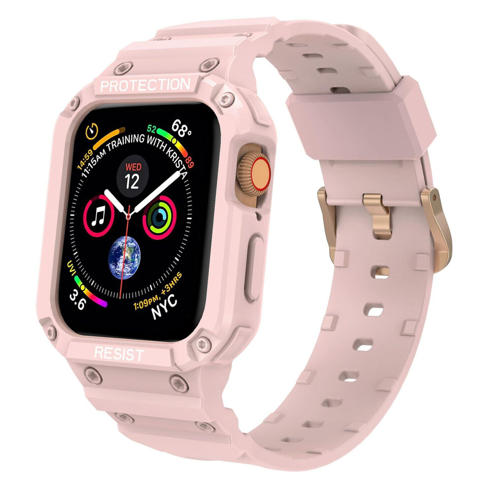 (, 38 40 41Mm) Watch Band Case Shockproof Tpu Band Strap Protective Case For Apple Watch Pink 768582209852