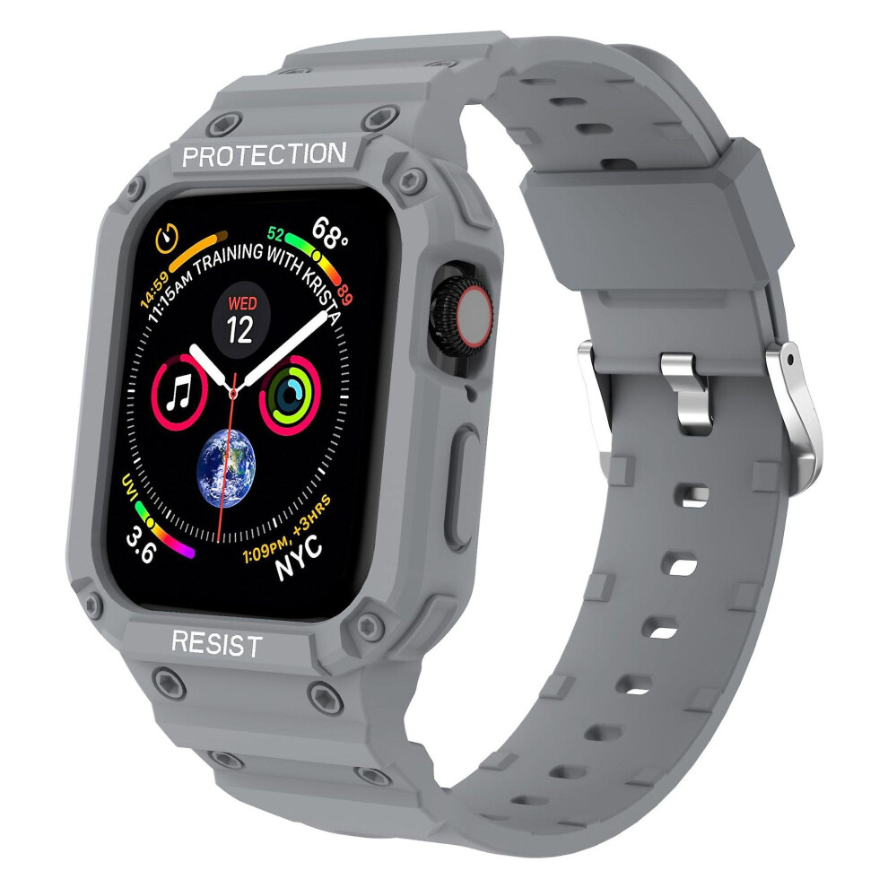 (Light Gray, 42 44 45Mm) Watch Band Case Shockproof Tpu Band Strap Protective Case For Apple Watch Not,Specified 768582209944