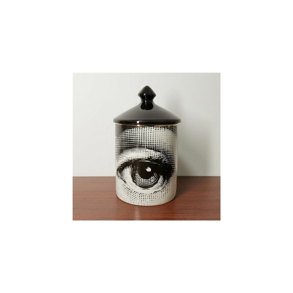 ( 5) Fornasetti Style Candle Holder Lina Face Vintage Storage Jar Art Home