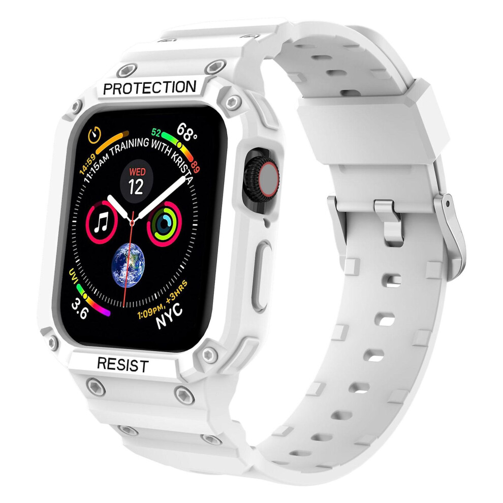 (, 42 44 45Mm) Watch Band Case Shockproof Tpu Band Strap Protective Case For Apple Watch White 768582209883