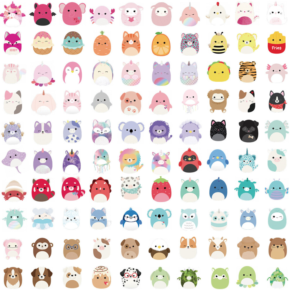 100pcs Squishmallow Stickers Waterproof Reusable Decor Laptop Graffiti Kid  Gift