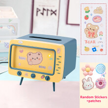 (Yellow) Cute TV Decor Multifunction Phone Holder Tissue Box Holder