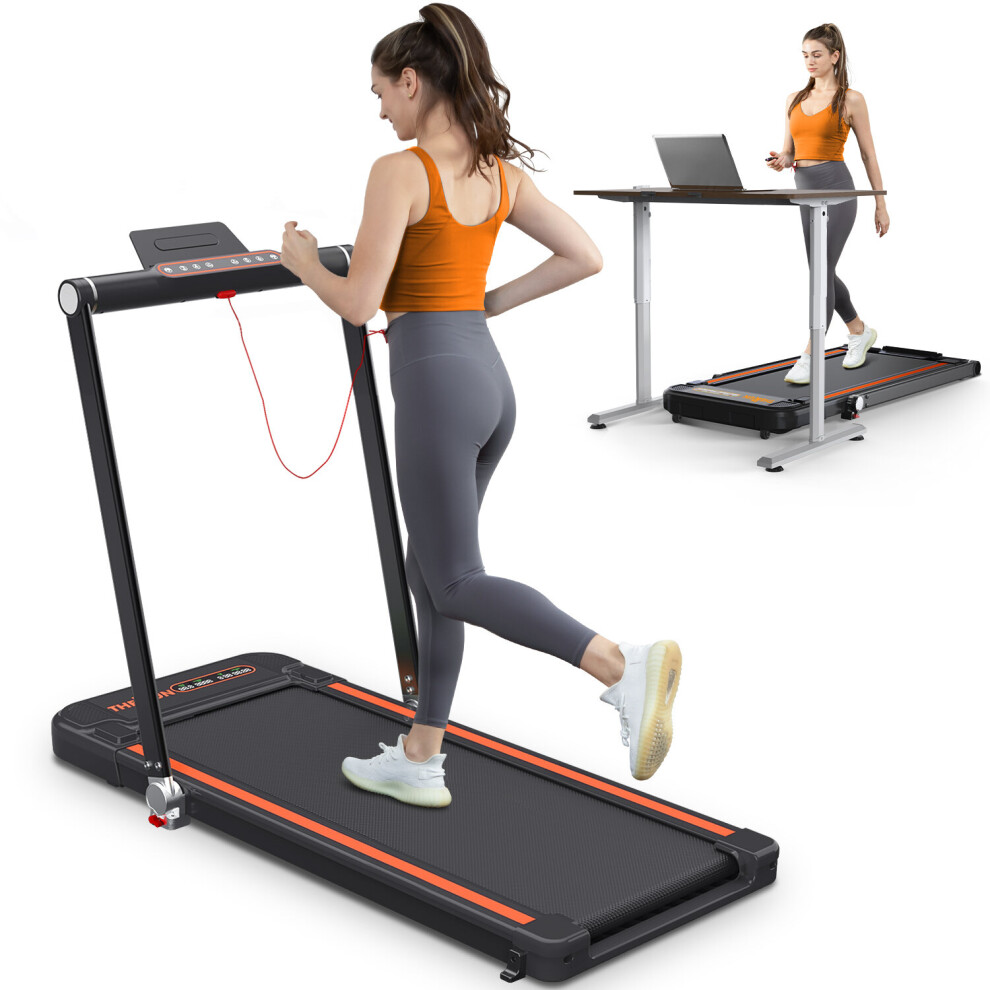 THERUN Folding treadmill, 2.5HP Under Desk Treadmill 1-12km/h Orange