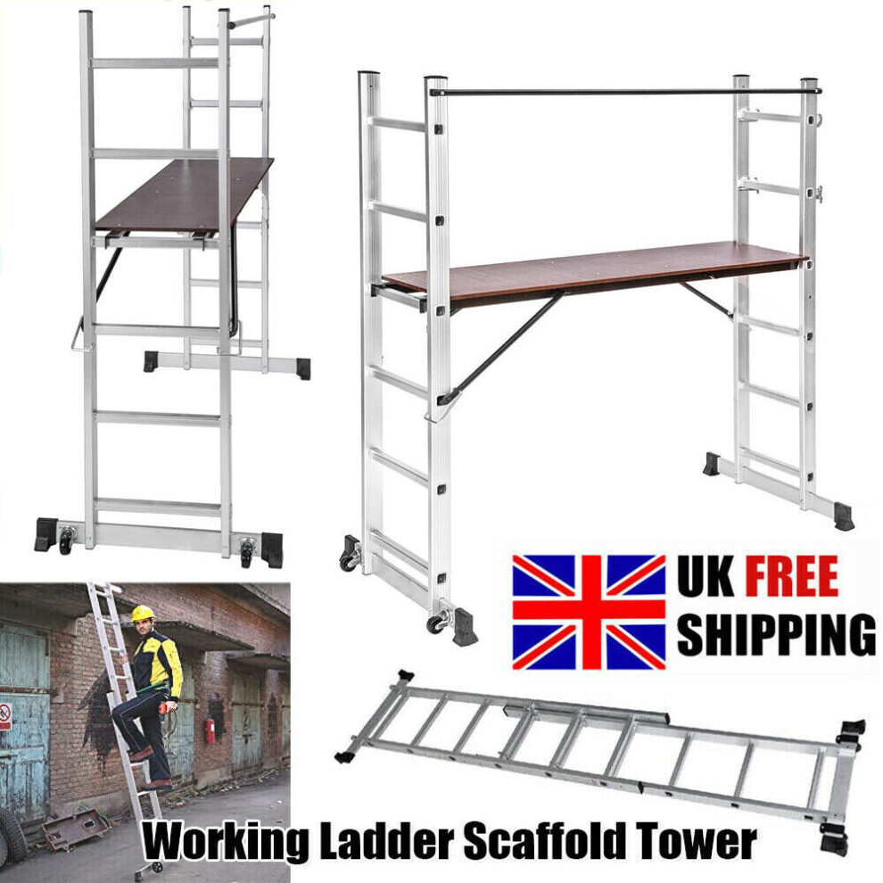 Multi-Purpose 3 IN 1 Working Scaffold Tower Aluminium Ladder Platform