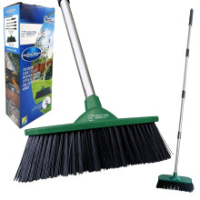 Outdoor Broom with Handle Heavy Duty Garden Brush Stiff Sweeping 10"