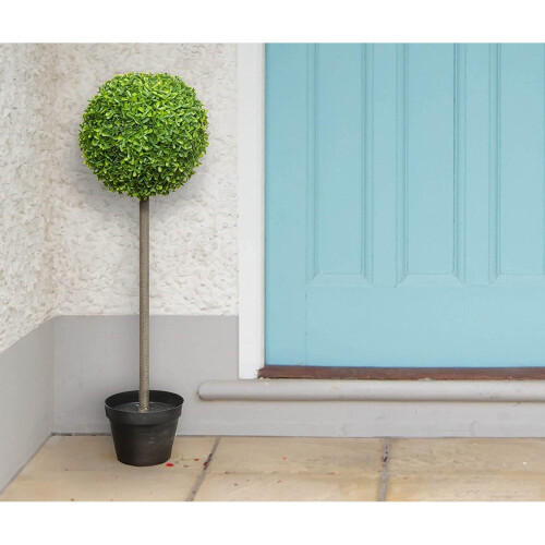 Garden Store Direct Artificial Topiary Tree, UV Protected, Buxus, In Weighted Pot - 80cm