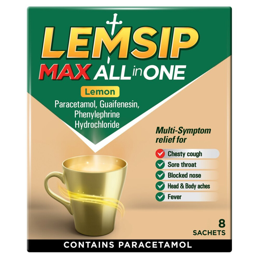 Lemsip Max All in One Lemon 8 Sachets (Pack of 6)