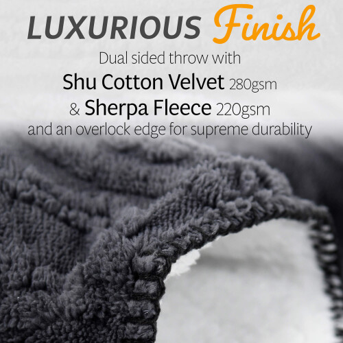 (Cool Dark Grey) GlamHaus Electirc Heated Throw Blanket 160x130 cm 2