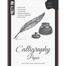 Calligraphy Paper - Practice Book: 60 Lightly Ruled Sheets in 3:2:3 Ratio with 55 Degrees Slant Lines for Hand Lettering, Spencerian, Copperplate,
