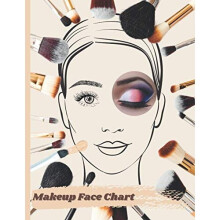Makeup Face Charts: Blank Makeup Face Chart Worksheets for Makeup Lovers to Organize and Plan their Designs, Large Page size Faces with Open and