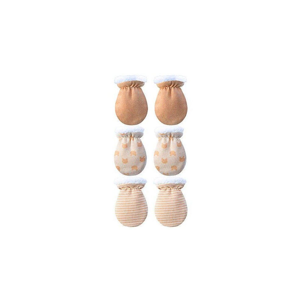 3 Pairs Newborn Mitten Gloves Warm Cotton Mittens Baby Winter Mittens (0-12 Month) Blulu