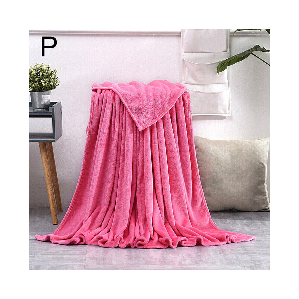 (Watermelon red, 200x230cm) Coral Fleece Blanket Soft Luxury Warm Home Sofa Bed Throw Living Room