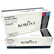 Korona SLIM White Empty Cigarette Tubes 6,8 mm Diameter - 500pcs