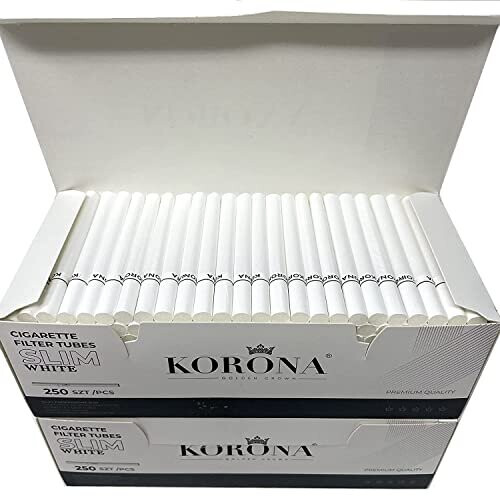 Korona SLIM White Empty Cigarette Tubes 6,8 mm Diameter - 500pcs 1