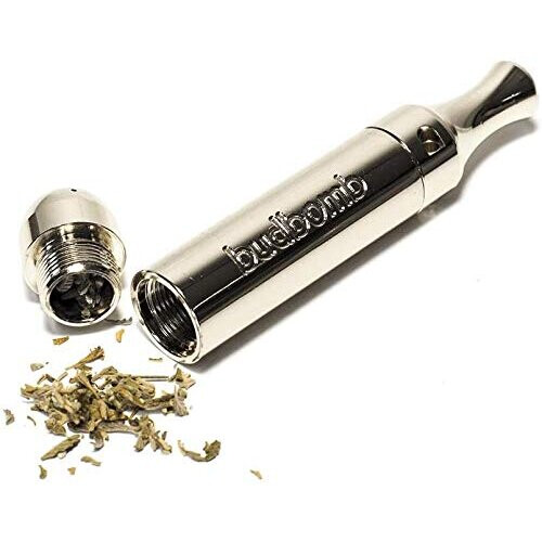 Budbomb pipe with extended smoke path, silver, PatchouliWorld 2