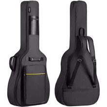 CAHAYA 40 41 Inch Acoustic Guitar Bag Waterproof Guitar Case Gig Bag 8MM Padding with Back Hanger Loop- Black Soft Case, CY0152