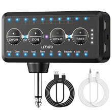 LEKATO Bluetooth Mini Guitar Headphone Amp with Tuner, USB Rechargeable, 10 Amp Models, 10 IR Cab Models, Multi-Effects, Record/Export