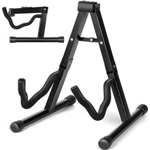 CAHAYA Folding Guitar Stand Universal Portable Metal A-frame Floor Stand for Acoustic Classical Electric Guitars Bass Banjo Ukulele