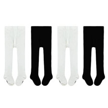 Girls Pantyhose Toddler Baby Tights - 4 Pairs Cotton Black White Pink Gray 18-24 Months Infant Girls Tights Newborn Kids Pantyhose
