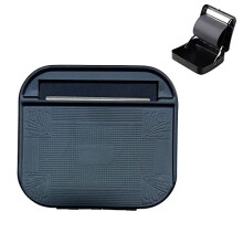 Glamified - Automatic Rolling Tin Cigarette Machine Portable Metal Box for Rolling Tobacco, Smoking Roller and Storage Case (Black)
