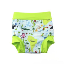 BabyPreg Baby Kids Swim Nappies Cover Diaper Pants High-Waisted Belly Protection Swimming Shorts (Green, Size L)