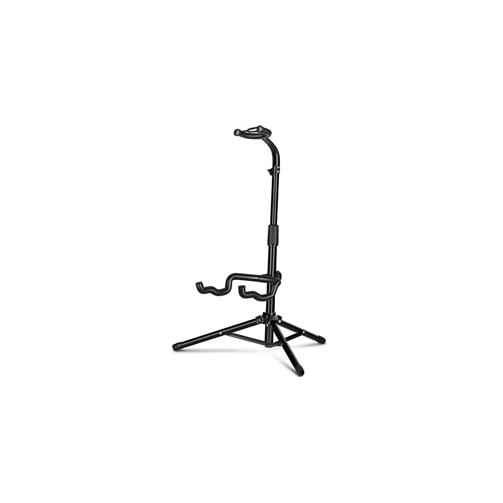 CAHAYA CY0253 Folding Tripod Guitar Stand with Neck Holder, Metal Universal Mount for Acoustic & Electric Guitars, Ukulele, Banjo