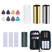 Craymin Slide Guitar Instrument with 1pc Guitar Slide Glass Large, 2pcs Guitar Slide Metal, 8pcs Guitar picks, 3pcs Adhensive Wrap,All in One Case for