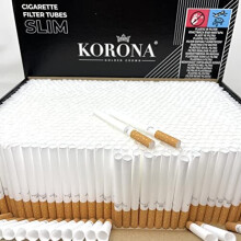 Korona SLIM Cigarette Filter Tubes 6,8 mm diameter - 1000 Tubes,White,GC