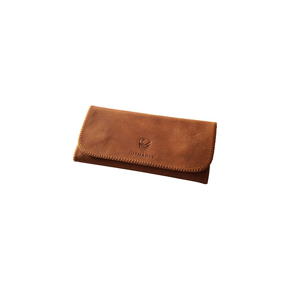 Germanus Albrunus Tobacco Pouch – Genuine Leather, Handmade In Eu, Rubber-Lined Interior, Magnetic Closure, 16,57,21,5 Cm Brown