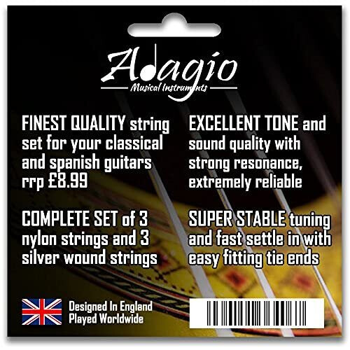 2 SETS! Adagio Pro Classical Acoustic Nylon Guitar Strings - Normal Medium Tension Multipack 2