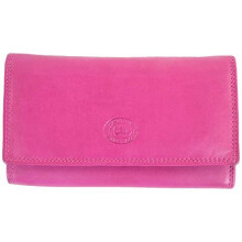 Ladies Real Nappa Leather Long Flap-Over Purse with Inner Pockets - Card Slots, Coin & Note Compartments