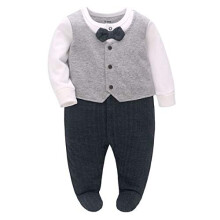 famuka Baby Boy Suit Baptism Wedding Party Baby Clothes (Grey, 3-6 Months)
