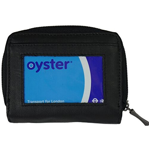 Ladies Real Soft Leather Purse/Wallet with Pass/ID Holder Black 1