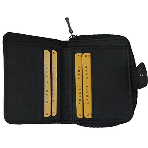 Ladies Real Soft Leather Purse/Wallet with Pass/ID Holder Black 2