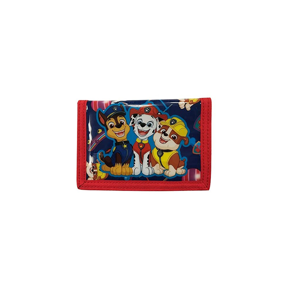 Scificollector Men's Black Paw Patrol Play Patrol Card And Coin Tri-Fold Wallet, Red, Ond-Size