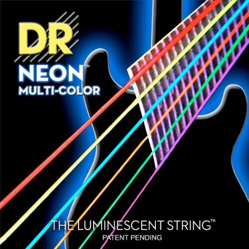 DR Strings HI-DEF NEON? - MULTI-COLOUR Coloured Electric Guitar Strings: Medium 10-46 2